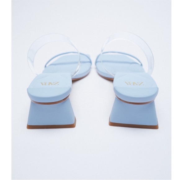 Zara SANDALS Size  38 (7.5) Pale Blue EUC - Picture 4 of 10